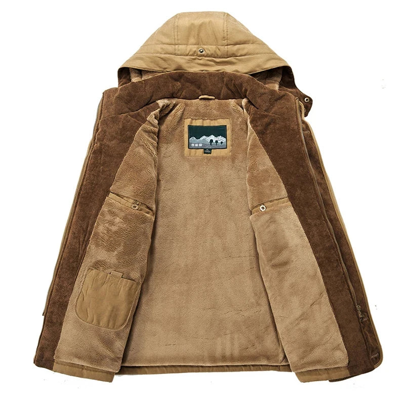 Winter Men's Warm Padded Jackets Fashion Man Mountain Ski Thicken Parkas Overcoats Men Windbreaker Heated Warm Jackets Clothing