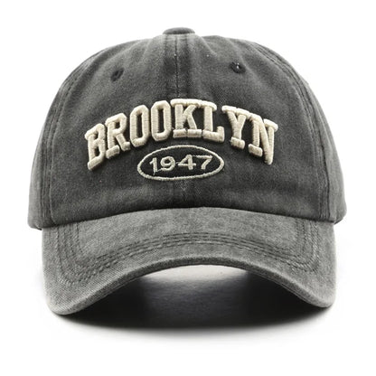 Retro Brooklyn Letter Embroidery Baseball Caps Spring Summer Men Women Cotton Justerbar Casual Hat Hip Hop Streetwear Sun Hats