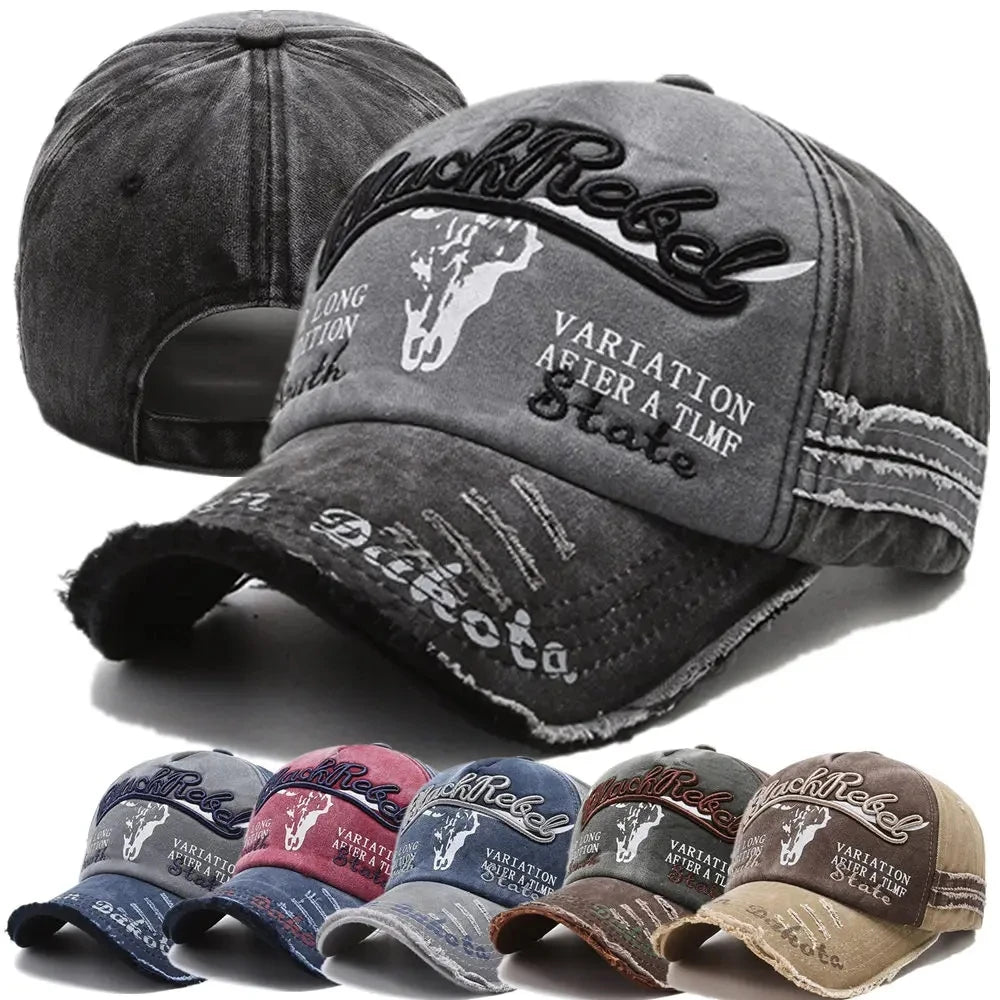 Cargador de algodón de algodón unisex letra bordado de béisbol gaca de béisbol patrón de cabeza de vaca