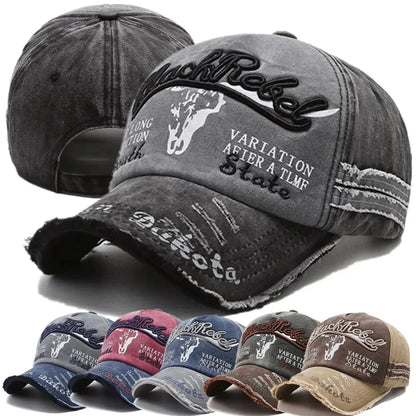 Cargador de algodón de algodón unisex letra bordado de béisbol gaca de béisbol patrón de cabeza de vaca