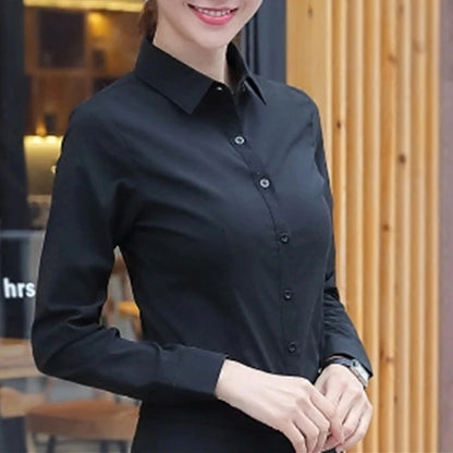 Camicie da donna camicette da donna camicia bianca camicetta a maniche lunghe top da femmina di camicette di base 2023 abiti da donna elegante moda