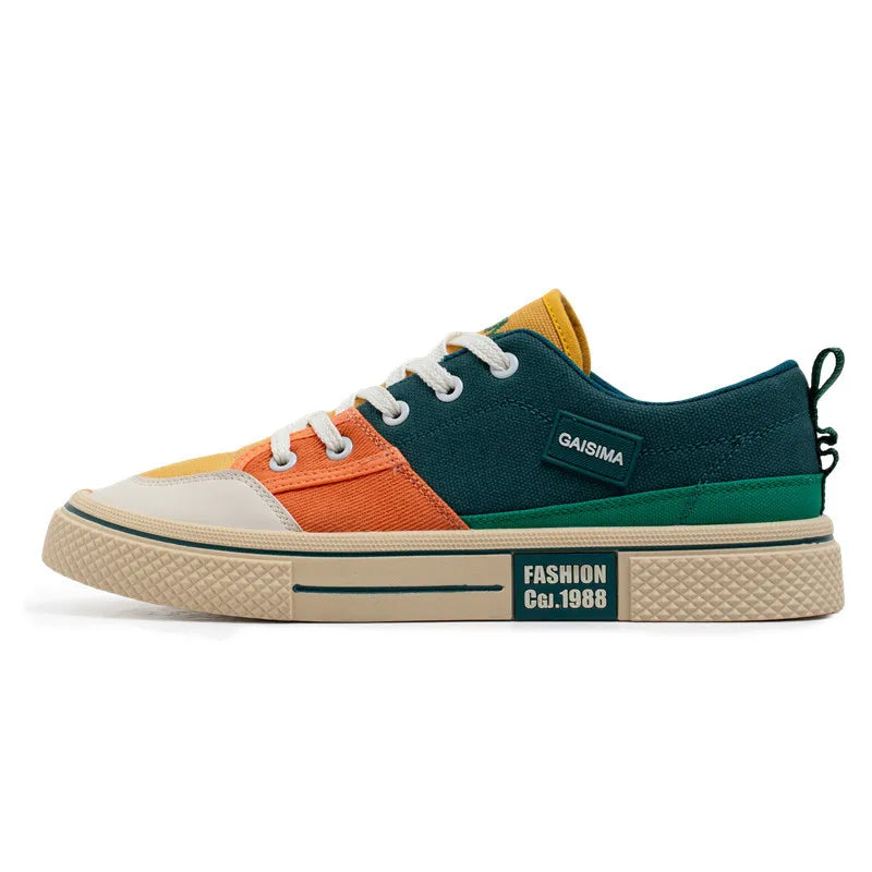 Mænd farverige lærred afslappet sko par bord sko sommer mode sneakers mode mænd komfort flad vulkaniserede sko åndbare