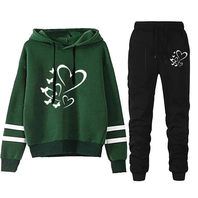 Casual herfst winterkwaliteit comfort joggen vrouwen tracksuit dagelijkse buitenkap kap