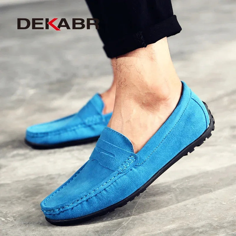 Dekabr Brand Fashion Summer Style Soft Loafers ægte læder høj kvalitet fladt afslappet sko åndbare mænd lejligheder køresko