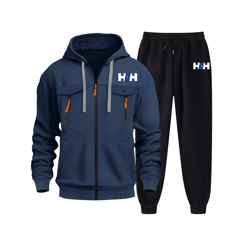 Hot Sale Pánské teplákové soupravy Pánské kapuce Příležitostné jednotky pro jedno kus sportovní zip mikiny a tepláky pohodlí venkovní jogging sport denně