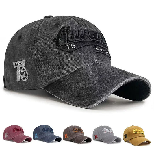 Embroidered Baseball Cap For Women Men New Spring Summer Solid Sunhat Retro Washable Sport Snapback Caps Hip Hop Fishing Hat