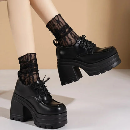 Zapatos Lolita para mujeres Mary Jane Nuevo mocasador Estudiantes de niñas Jk Talones altos zapatos de plataforma Cosplay zapatos femeninos