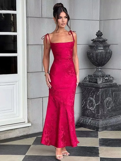 Townlike Jacquard Waist Wrap A-line Dress Women Mini 2024 Spring Summer Dress Elegant Bow Backless Sexy Party Dresses