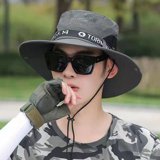 Summer Men Bucket Hat Protection UV Sunscreen Fisherman Hat Summer Sun Protection Fishing Hat Gift for Outdoor Activities
