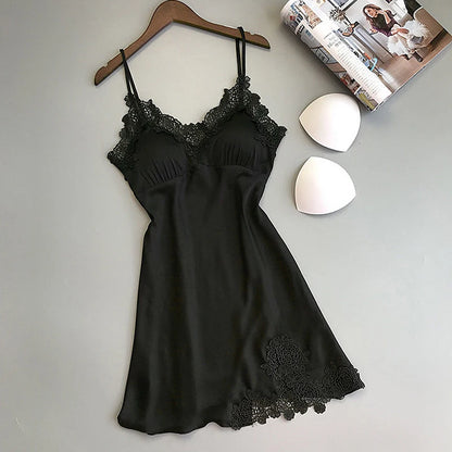 Pajamas sexy da donna da notte da camicie da camicino da donna in seta da donna primavera e estate in seta sottili Halter Halter Service Notte Abiti da notte