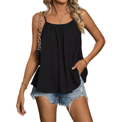 Casual Gatherings Casual Halter Top Breathable Top Breathable Strappy Vest For Women Summer Wear Solid Color Vest