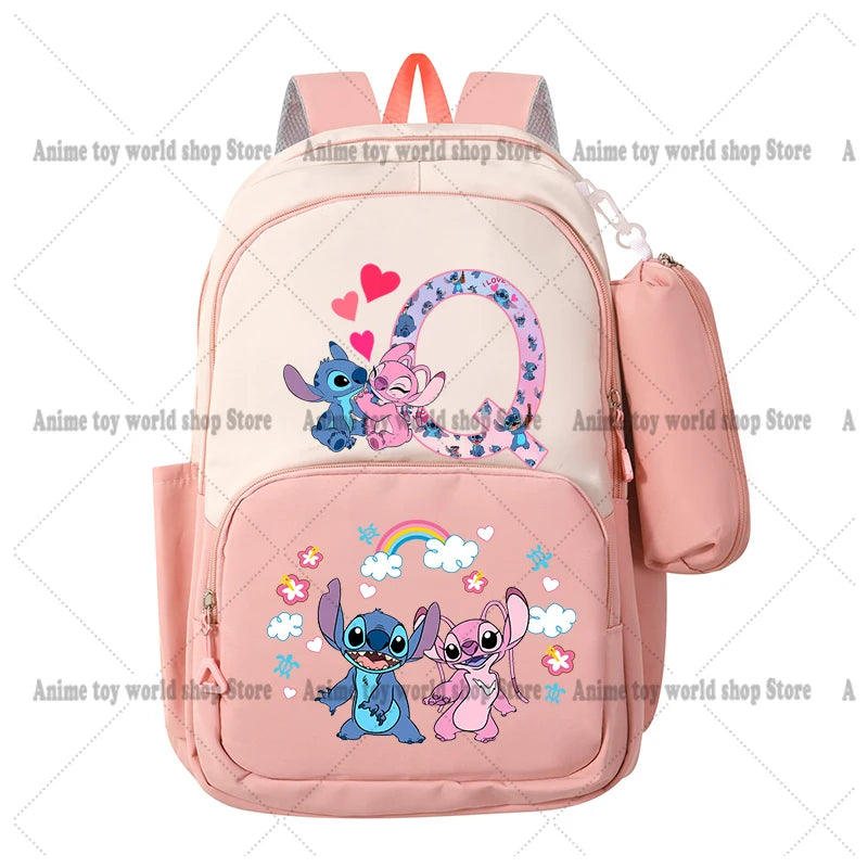 Lilo & Stitch Anime Backpack Pencil Case 2pcs Girl Student Teenager Book Bags Men Rucksack Travel Backpack Mochila Escolar Gift