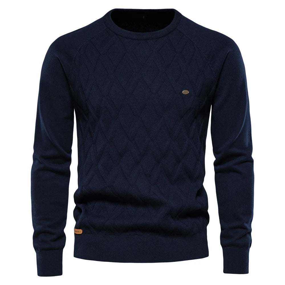 Aiopeson Argyle Basic Men Bullers Color Couleur O Neck à manches longues Male Plafonnée Male Male de mode Hiver Nouveaux pulls chauds pour les hommes