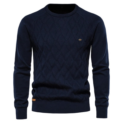 Aiopeson Argyle Basic Men Bullers Color Couleur O Neck à manches longues Male Plafonnée Male Male de mode Hiver Nouveaux pulls chauds pour les hommes