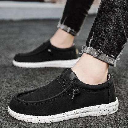 Mænds slip-on afslappet loafers lette komfortable lærredsko stræk loafer non slip åndbare bådsko til mænd