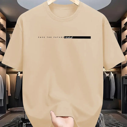 Letnie męskie litery kapitałowe Drukuj okrągły szyjka krótkoczestrwałe T-shirt TOP High Street Men and Women's Style