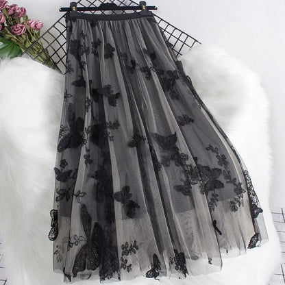 Woman Clothing Casual Elegant Summer Embroidery Streetwear Party Y2k Skirt Fashion Clothes Vintage Long Skirt Ethnic Style
