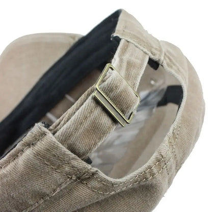 Primavera verano y otoño para hombre nuevo algodón lavable plano a prueba de sol, gorra militar
