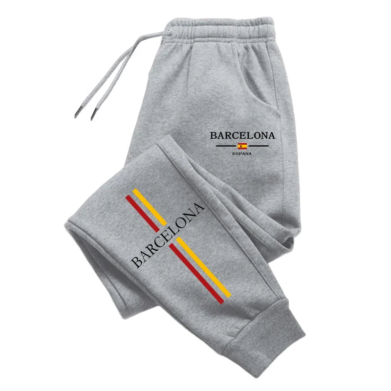 2025 Hot Sale Men's Tracksuit Hooded Sweatshirt Sweatpants Barcelona Print Hoodie 2 Piece Set Autumn Home Outdoor Comfort Outfit