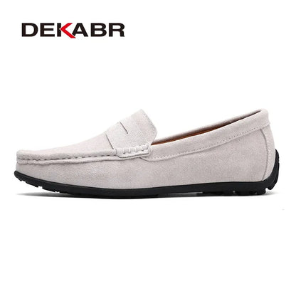 Dekabr Brand Fashion Summer Style Soft Loafers ægte læder høj kvalitet fladt afslappet sko åndbare mænd lejligheder køresko