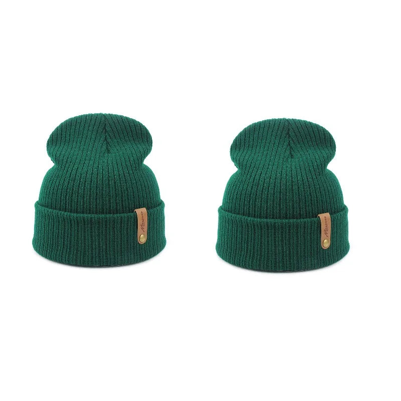 Brand Oohmy Knitted Hats for Men Women, Skullies Caps, Warmer Bonnet, Casual Cap, Monochromatic, Male and Female, Winter, 2024