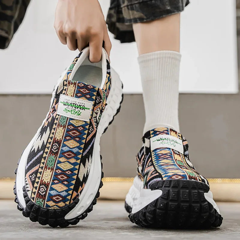 Men Shoes New Casual Shoes Soft Casual Sneaker Breathable Running Shoes For Man Bohemian Style Canvas Shoes