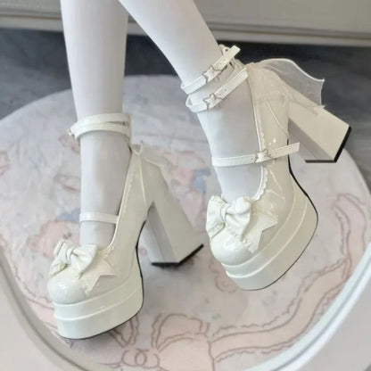 Plataforma del club nocturno Mujeres Lolita Pombs Fashion Shallow High Heel Zapatos 2025 String Autumn Ladies Outdoor Stripper Zapatos