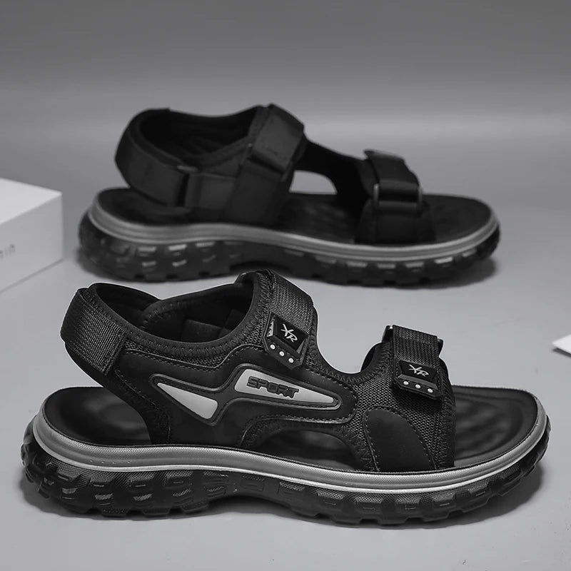 New Men's Sandals 2024 Summer Outdoor Casual Beach Shoes Lightweight Anti-Slip Roman Sandals Comfortable Men's Flip Flop Sandals