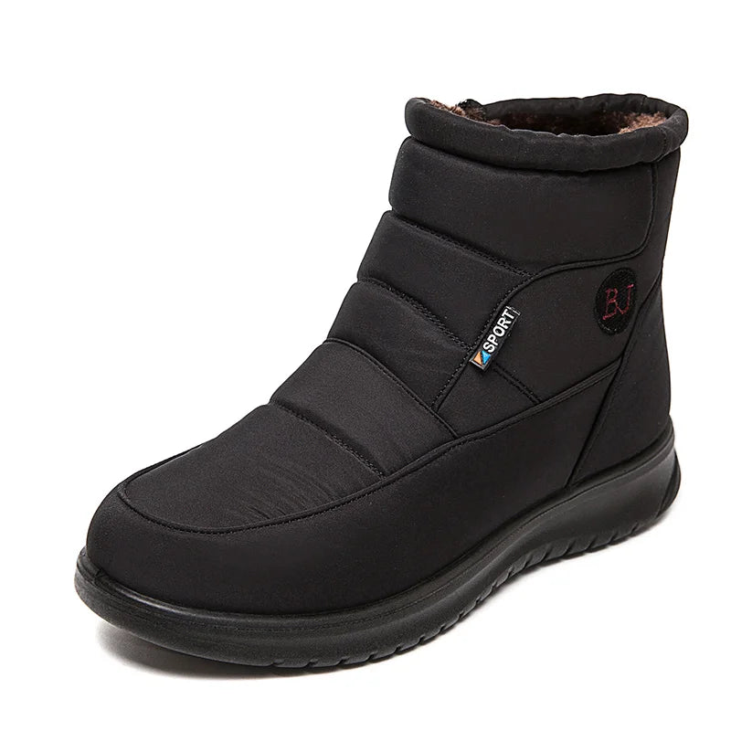 Women's Boots 2024 Winter Shoes For Women Ankle Boots Warm Fur Botas Mujer Waterproof Low Heels Snow Boots Winter Flat Shoes