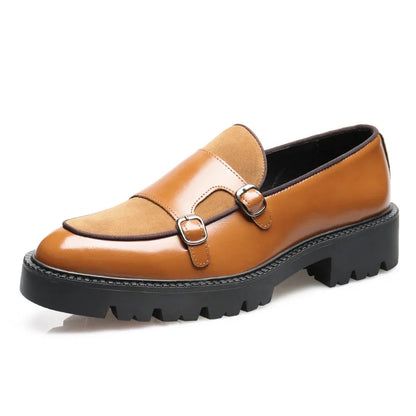 Loafers menn Lærsko Tykk-Soled British Style Black Formal Business Shoes Fashion Luxury Slip-On Casual Shoes Big Size 46