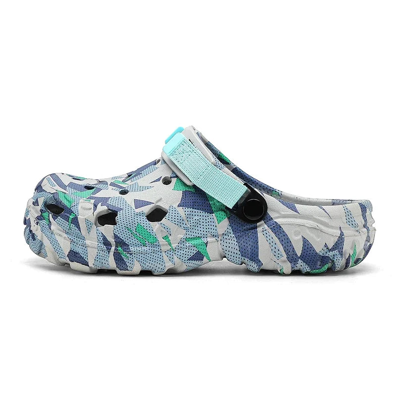 NYE MENNESKLOGER Tøfler Sandal Menn Hagesko Flat kamuflasje Sandaler Mannlige joggesko utendørs flip flops Hjem