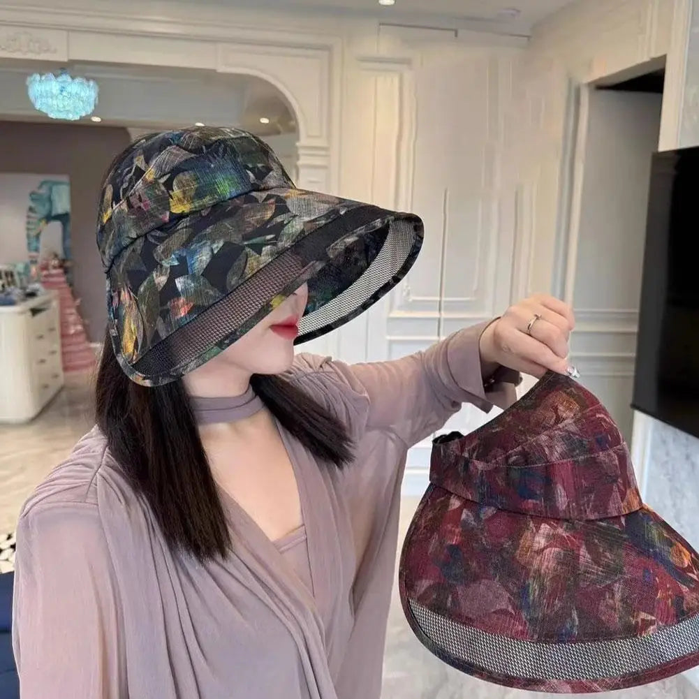 Women's Korean Style Large Brim Sun Hat Fisherman Hat Windproof Elegant Outdoor Sun Protection Comfortable Straw Hat