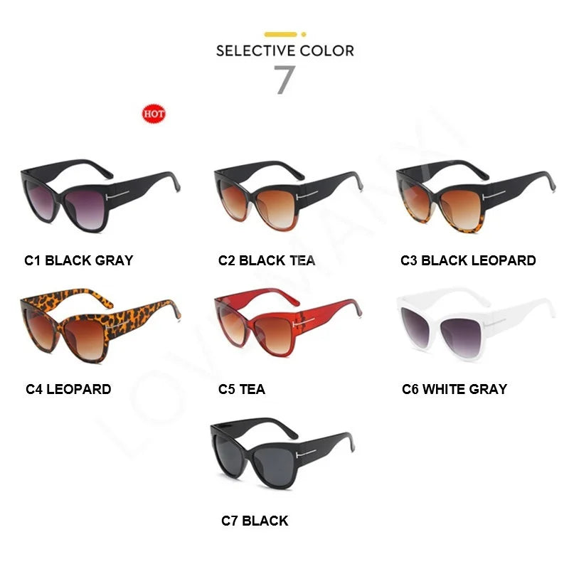 Women Sunglasses  New Fashion Brand Designer Cat Eye Female Gradient Points Sun Glasses Big Oculos Feminino De Sol UV400
