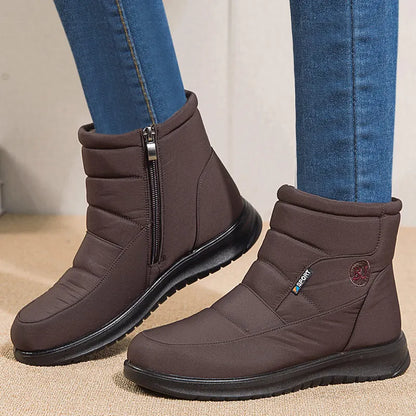 Women's Boots 2024 Winter Shoes For Women Ankle Boots Warm Fur Botas Mujer Waterproof Low Heels Snow Boots Winter Flat Shoes