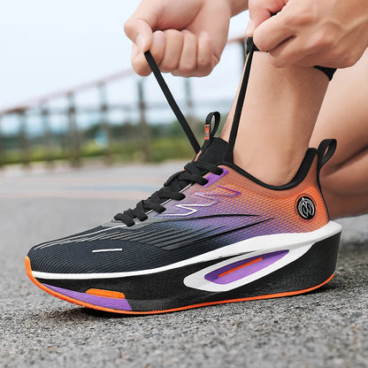 Men Running Shoes Outdoor Cushioning Jogging Couple Sneakers Non-Slip Luxury Shoes Trainer Race Breathable Mesh Off-road Shoes