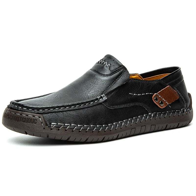 Håndlavede lædermænd sko afslappet komfortable mænd loafers glider på lædersko mænd flads varmt salg Moccasins Walking Shoes Man