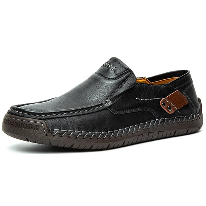 Håndlavede lædermænd sko afslappet komfortable mænd loafers glider på lædersko mænd flads varmt salg Moccasins Walking Shoes Man