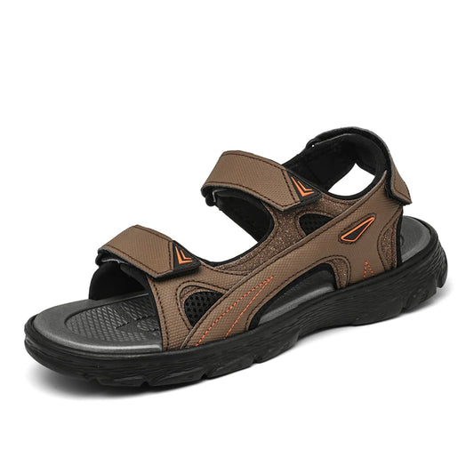 Mens Sports Sandals Outdoor Hiking Waterproof Beach Sports Mens Sandals Summer Open Toe Adjustable Laces