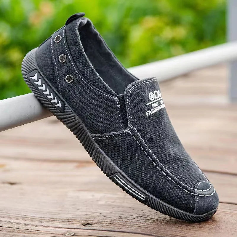 Luxury Designer Men's Canvas Shoes Slip on Casual Shoes Denim Male Loafers Soft Driving Moccasin Outdoor Breathable Men Sneakers