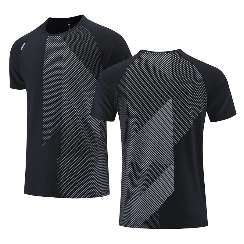 Snelle droge mannen Running T-shirt Fitness Sports Top Gym Training Shirt Ademend joggen Casual Sportswear