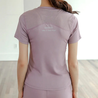 GymHub Yoga Wear Sports Tops Kort ärm Running Training Snabbtorkning Summer Thin Slim Gym