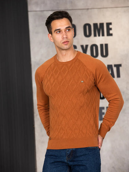 Aiopeson Argyle Basic Men Bullers Color Couleur O Neck à manches longues Male Plafonnée Male Male de mode Hiver Nouveaux pulls chauds pour les hommes
