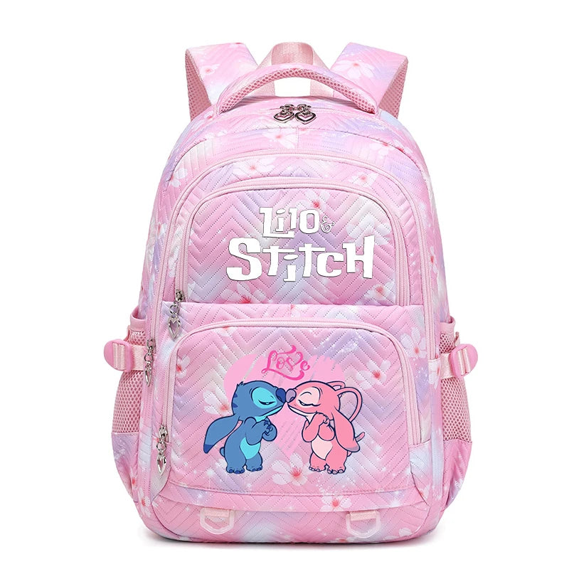 Lilo Stitch Waterproof Large Capacity Backpack for Women Girls Daypack Lightweight Schoolbag Casual Travel Knapsack