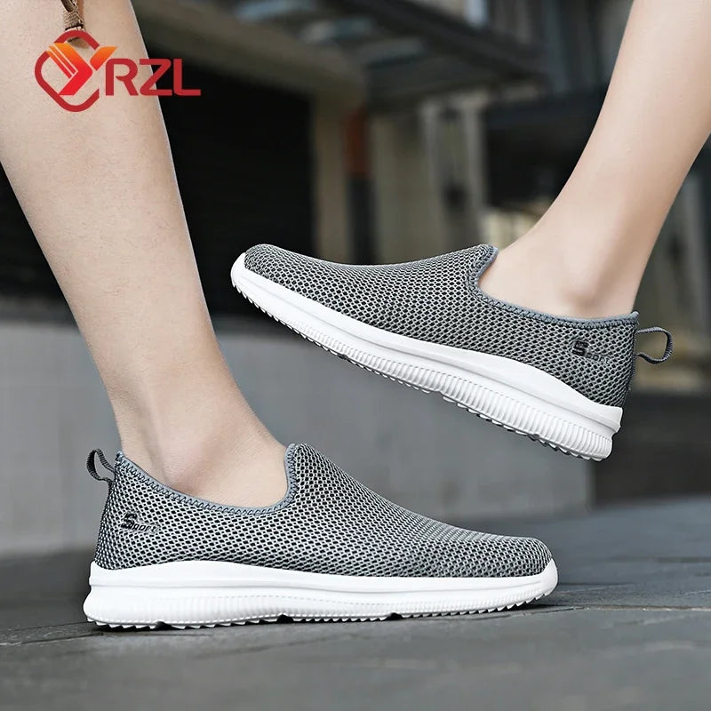 Yrzl mænds sneakers åndbar unisex afslappet sko udendørs skridsikre mesh loafers gå letvægt mode mandlige tennissko