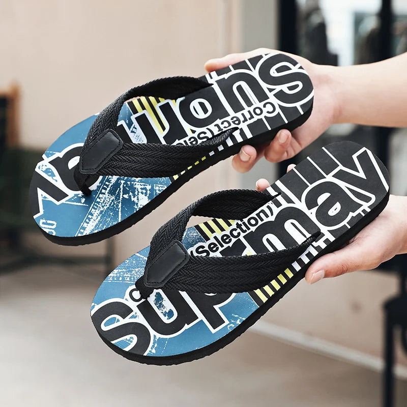 Män strand flip flops 2024 sommar utomhus promenad pool hav sandaler mode dusch tofflor hus skor