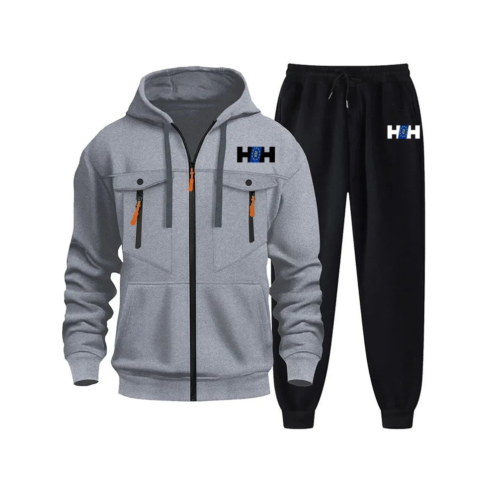 Hot Sale Pánské teplákové soupravy Pánské kapuce Příležitostné jednotky pro jedno kus sportovní zip mikiny a tepláky pohodlí venkovní jogging sport denně