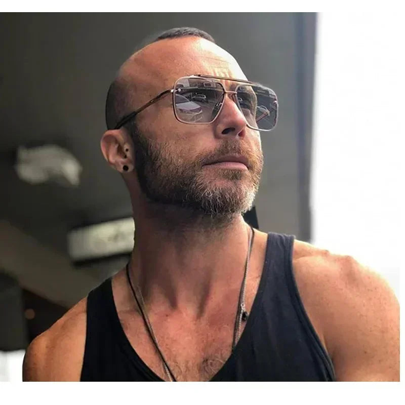 2025 Fashion Square Design Luxury Gafass Sun Men Women Flight Seven Rock Mach Mach Sex Style Gradiente Gafas de sol de piloto Oculos de Sol
