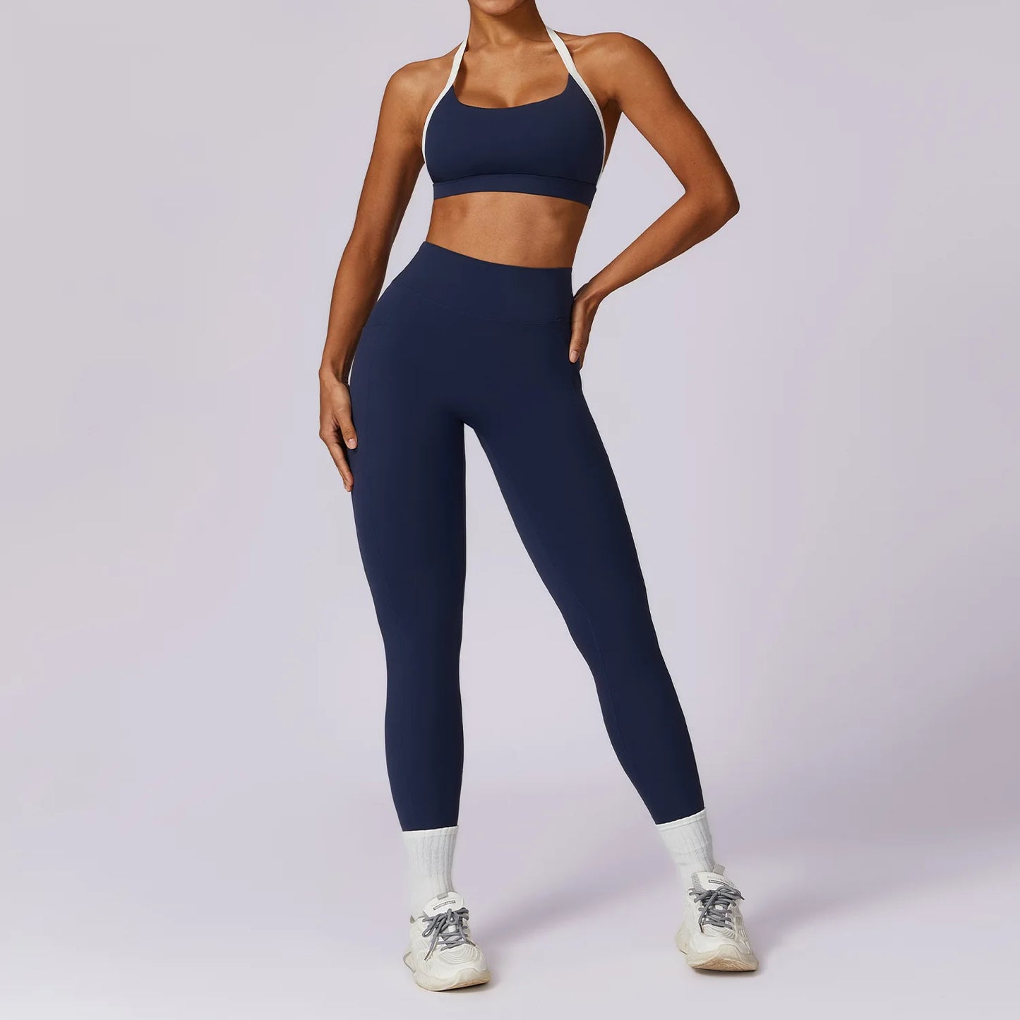Women Tracksuit Yoga Set 2PCS Sport Suit GymWorkout Clothes Long Sleeve Gym Crop Top High Waist Leggings Fitness Bra Sports Wear