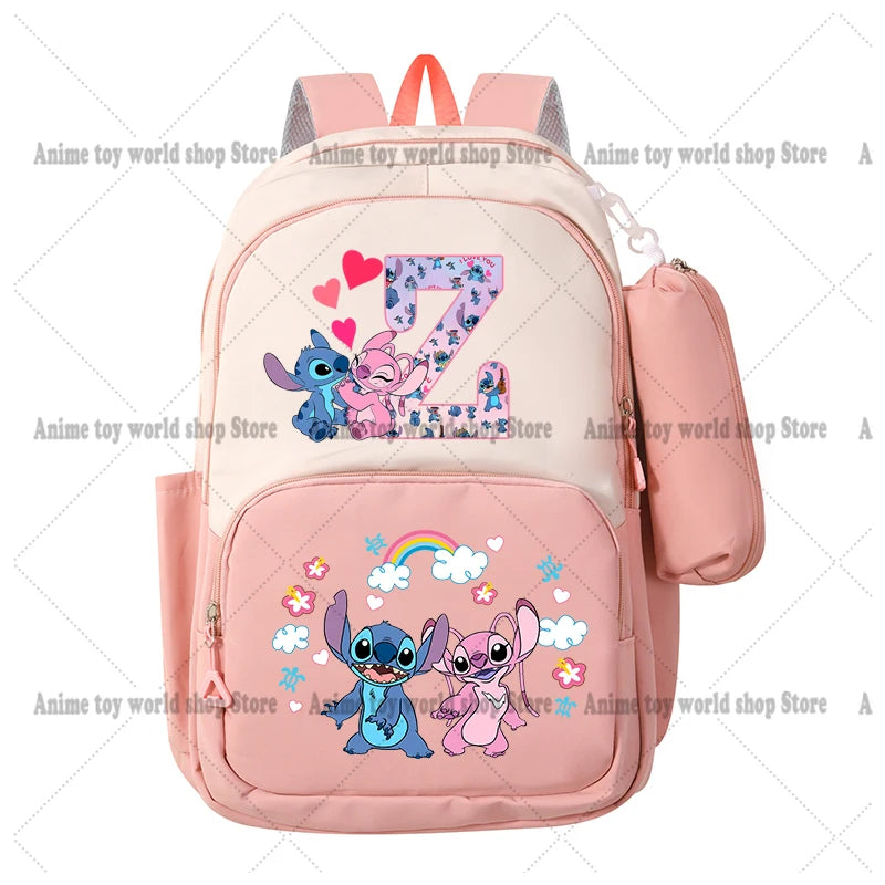 Lilo & Stitch Anime Backpack Pencil Case 2pcs Girl Student Teenager Book Bags Men Rucksack Travel Backpack Mochila Escolar Gift