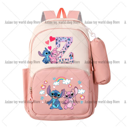 Lilo & Stitch Anime Backpack Pencil Case 2pcs Girl Student Teenager Book Bags Men Rucksack Travel Backpack Mochila Escolar Gift